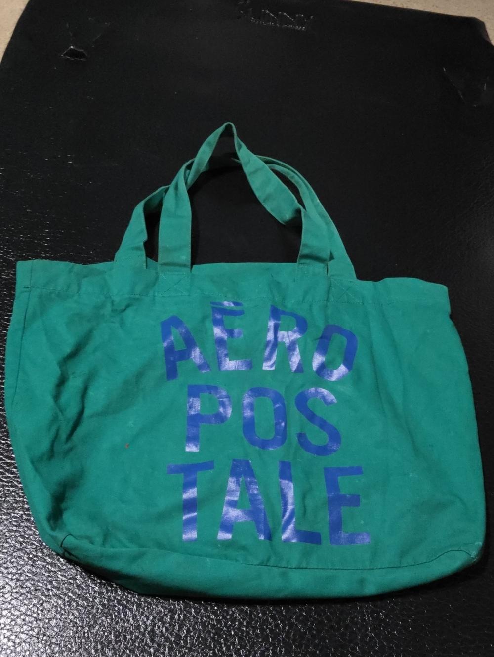 Aeropostale Teal Canvas Tote with Blue Logo